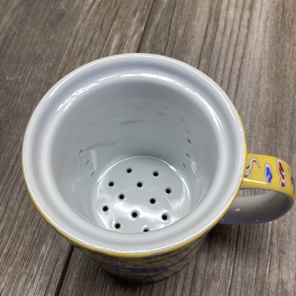 Asian Themed DRAGON Ceramic Tea Cup Diffuser 3-Piece. Cup, Lid, and Strainer - Picture 15 of 16